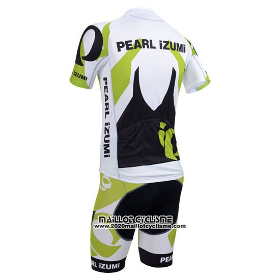 2013 Maillot Ciclismo Pearl Izumi Blanc et Vert Manches Courtes et Cuissard